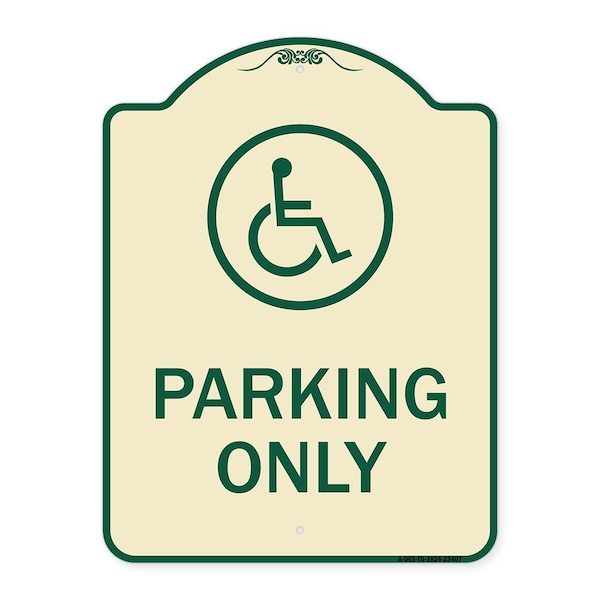 Parking With New Access Symbol Heavy-Gauge Aluminum Architectural Sign, 24" x 18", TG-1824-23407